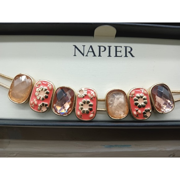 Napier Boxed Flower Pattern Slide Bracelet - Picture 2 of 2